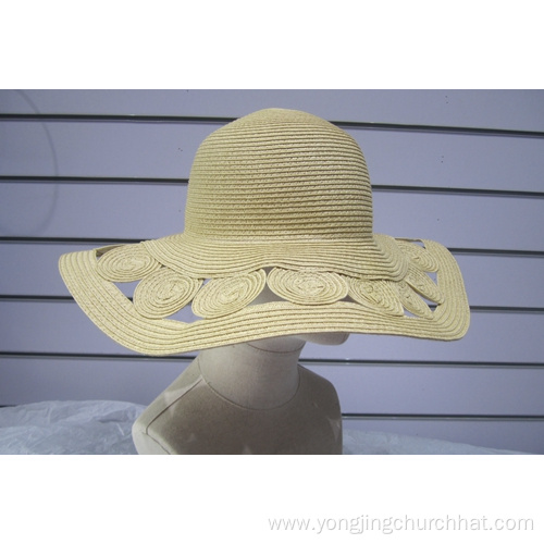 Fine Paper Braid Hollowed-out Sun Floppy Hats